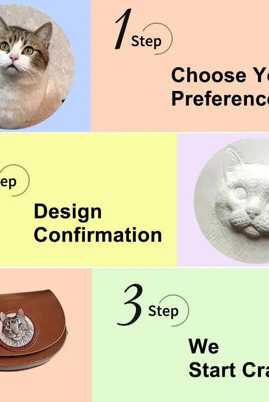 step-to-step to personalize a saddle bag engraved with leather cat portrait