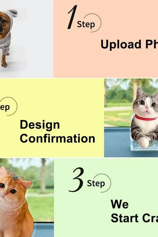 three easy steps to get your own customized bobble head: upload photos, design, and we finish the work and deliver!