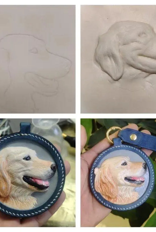 Buddy Copies Custom Pet Portrait Keychain, Bag Tag, two or more pets - BuddyCopies