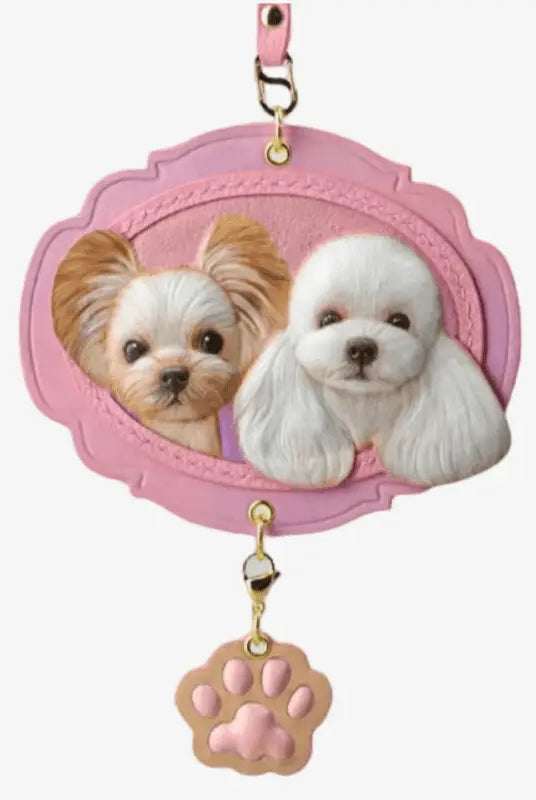 Buddy Copies Custom Pet Portrait Keychain, Bag Tag, two or more pets - BuddyCopies