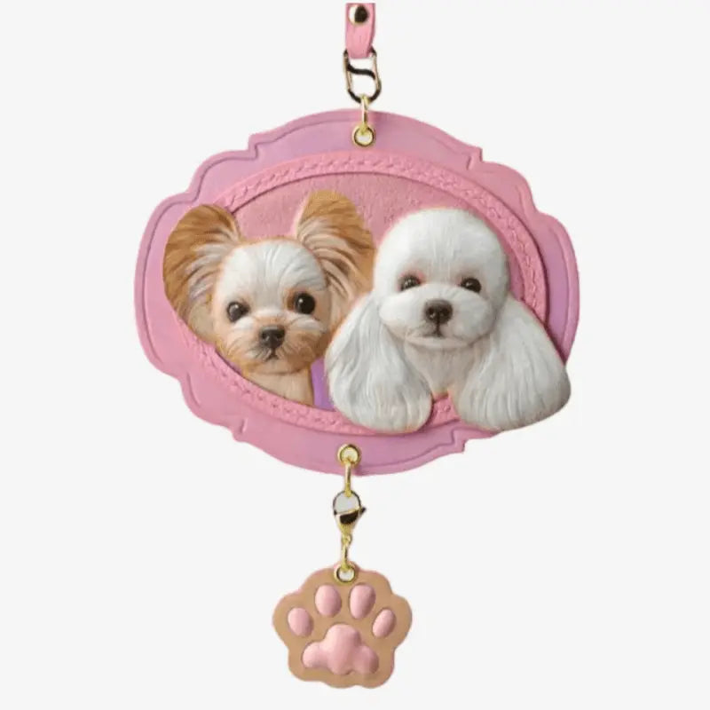 Buddy Copies Custom Pet Portrait Keychain, Bag Tag, two or more pets - BuddyCopies