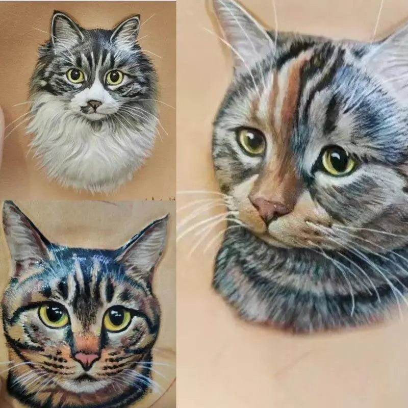 Buddy Copies Custom Pet Portrait Keychain, Bag Tag, two or more pets - BuddyCopies