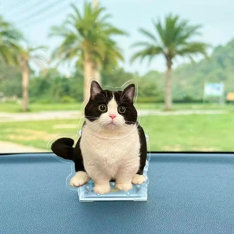 Memorial pet bobblehead in a car as a car decoration