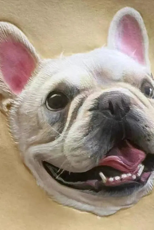 vegan leather wall art with embossed French Bulldog portrait