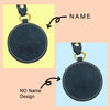 Hand-tooled leather keychain depicting golden  retriver's name design, in comparison with no-name design. 