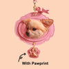 Custom  3d pawprint design on pink hand-engraved leather keychains