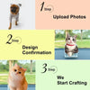 three easy steps to get your own customized bobble head: upload photos, design, and we finish the work and deliver!