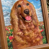 Custom Hand - tooled Pet Portait Leather Wall Panel - BuddyCopies