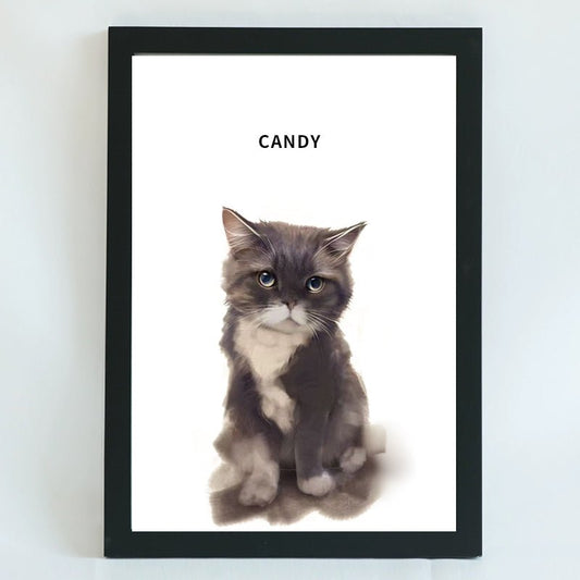 Digital Hand - Drawn Pet Portrait Art: 100% Human - Crafted Custom Décor from Your Photo (No AI/Apps) - BuddyCopies
