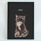 Gallery wall display with  digital cat print artwork