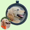 Handmade Leather Pet Portrait Keychain | Custom Engraved Pet Memorial Gift - BuddyCopies