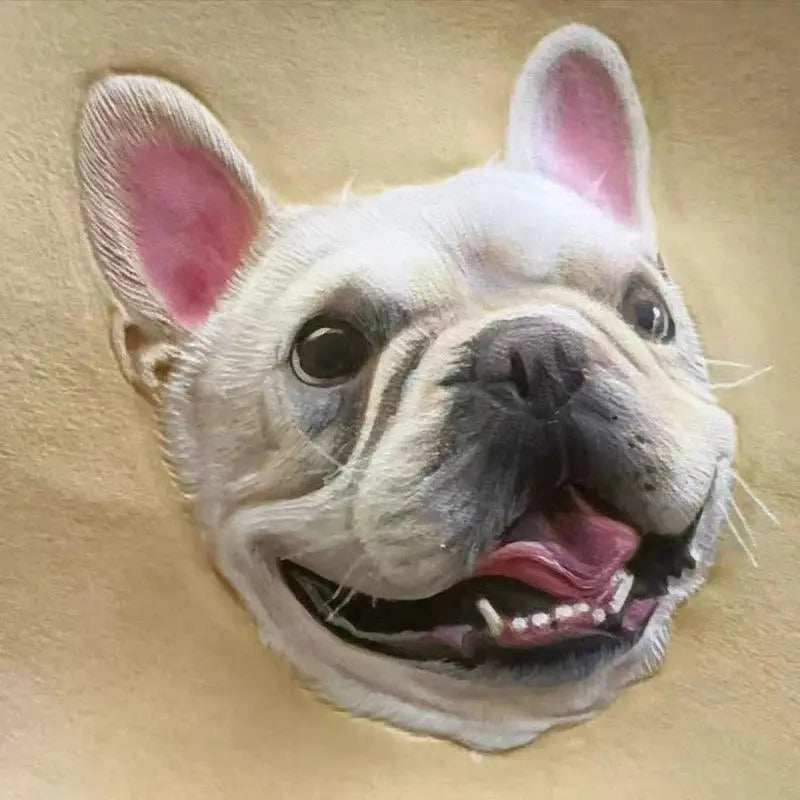  vegan leather wall art with embossed French Bulldog portrait